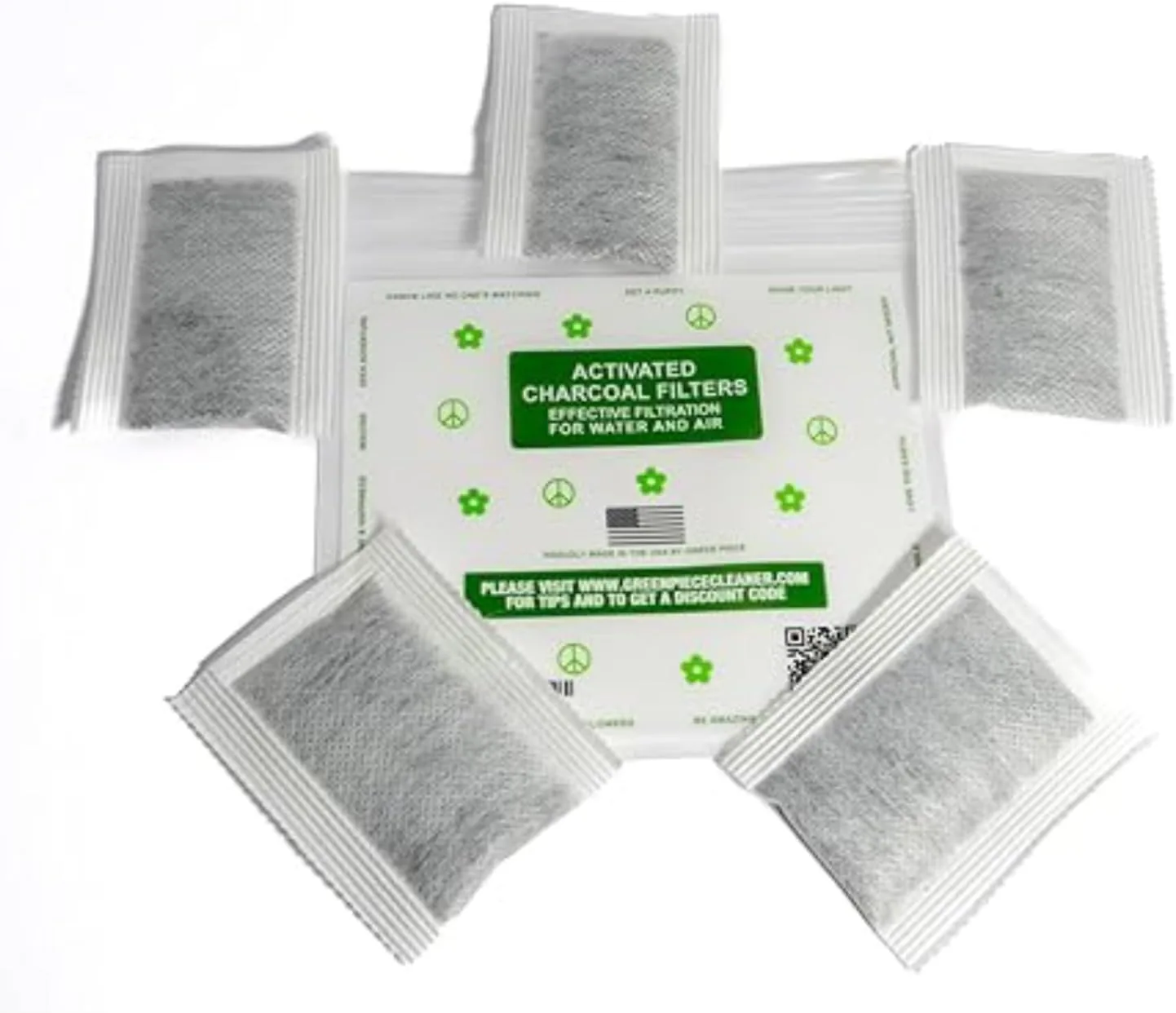 Green Piece® Diaper Pail Deodorizer – Activated Charcoal, 4+1 Pack (5 Count) | Diaper Genie Compatible – Made USA - Image 2