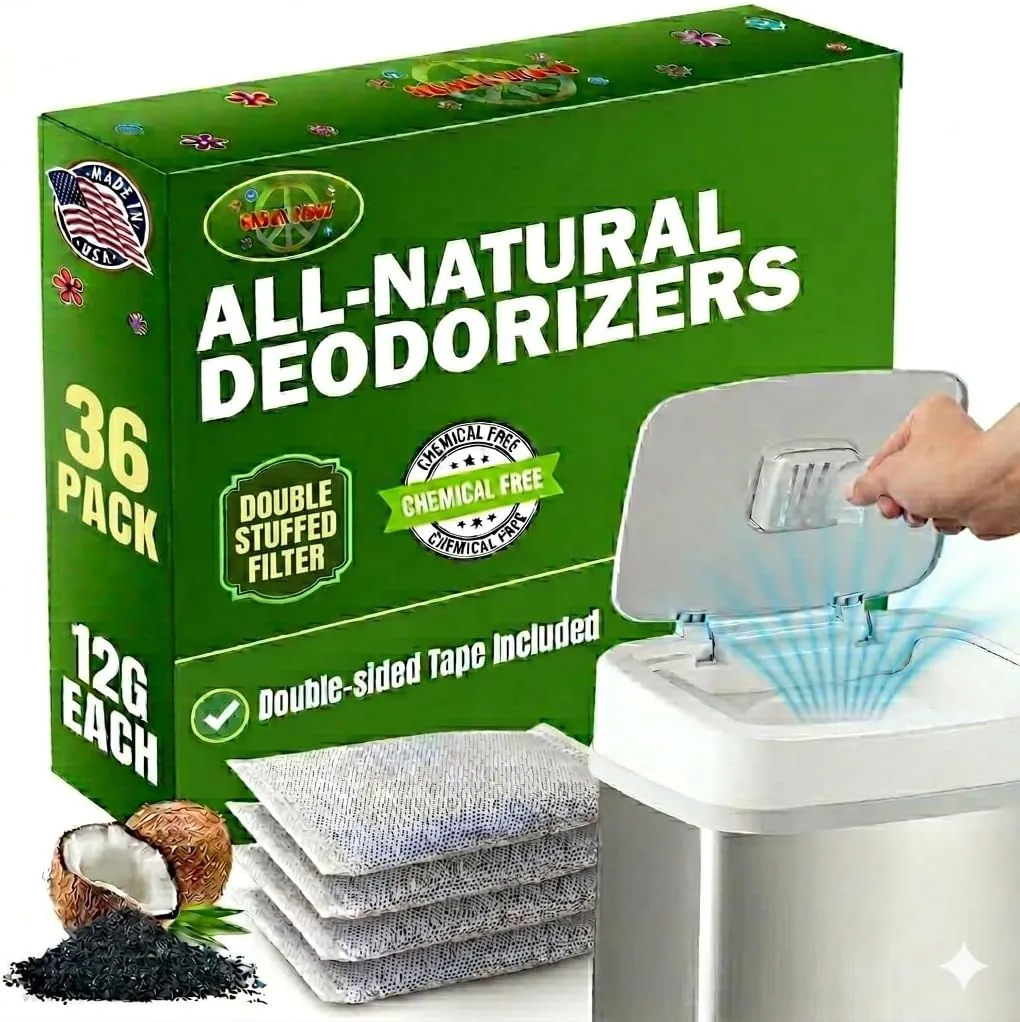 Green Piece® Diaper Pail Deodorizer – Activated Charcoal, 36 Pack | Diaper Genie Compatible – Made USA