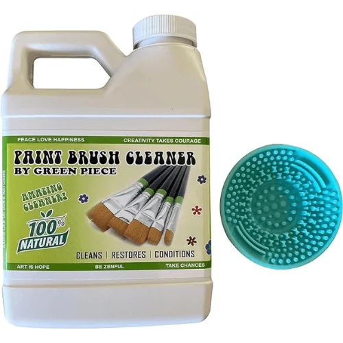 Green Piece® Completely Nontoxic Paint Brush Cleaner for Paint Cleanup for Brushes (Combo Pack- Paint Brush Cleaner with mat)