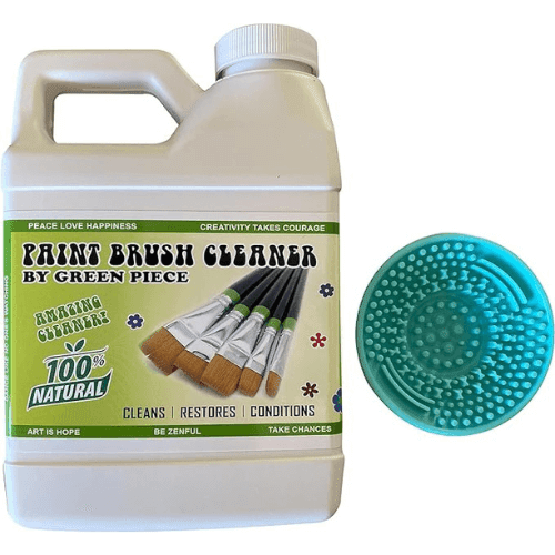 Green Piece® Completely Nontoxic Paint Brush Cleaner for Paint Cleanup for Brushes (Combo Pack- Paint Brush Cleaner with mat)