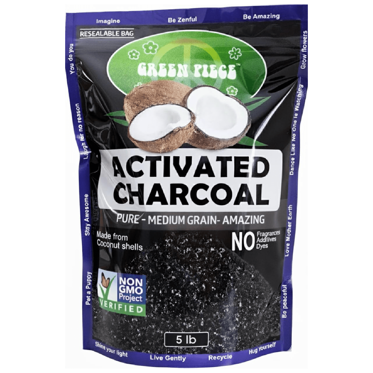 Green Piece® Activated Charcoal – 5 lb Resealable Bag